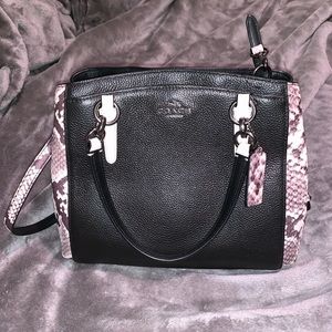 Coach Black & White Snakeskin Crossbody Purse BNWT